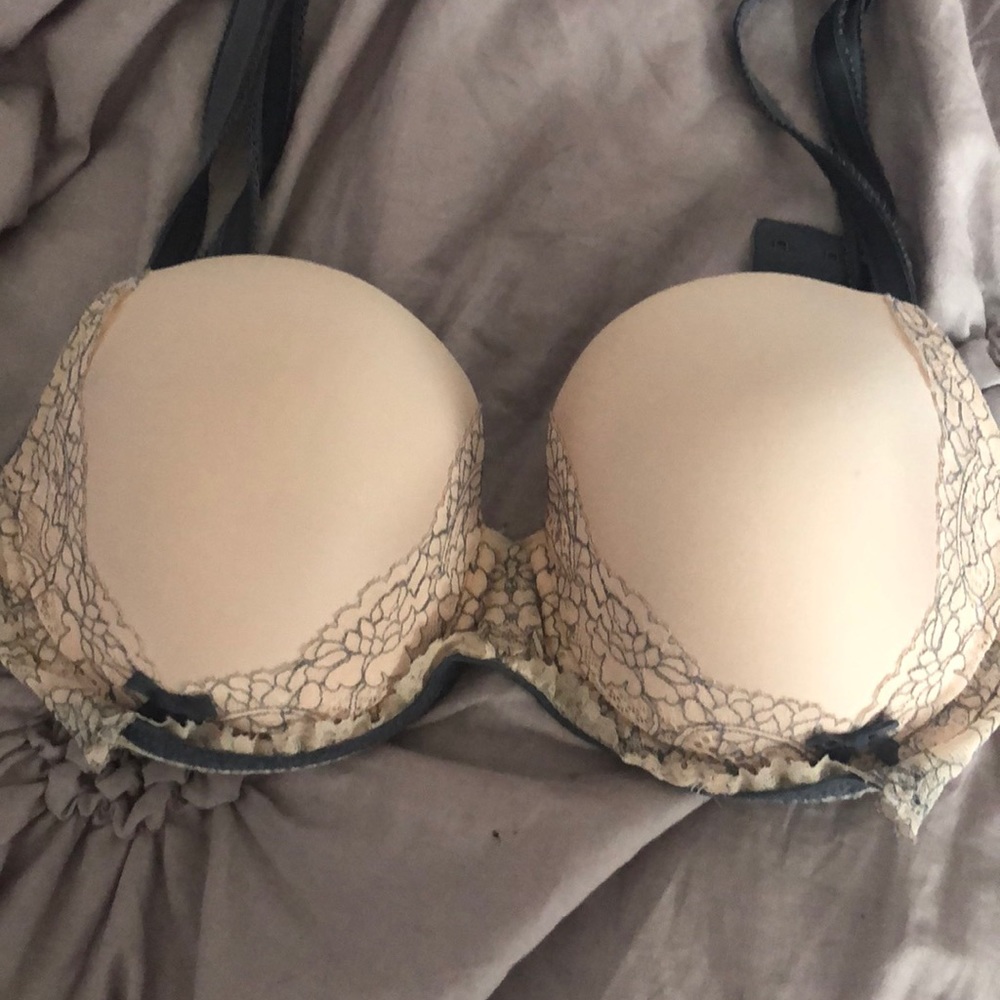 Blush and grey bra